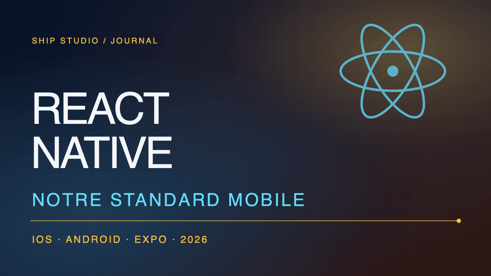 Illustration éditoriale comparant React Native et Flutter en 2026
